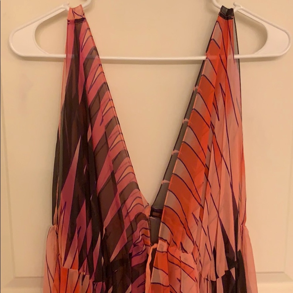 Vintage flowy festival boho top swim cover up